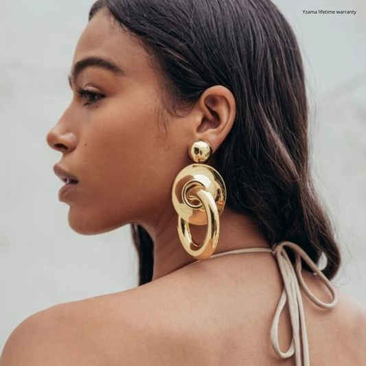 Sculptural Gold-Tone Stainless Steel Earrings