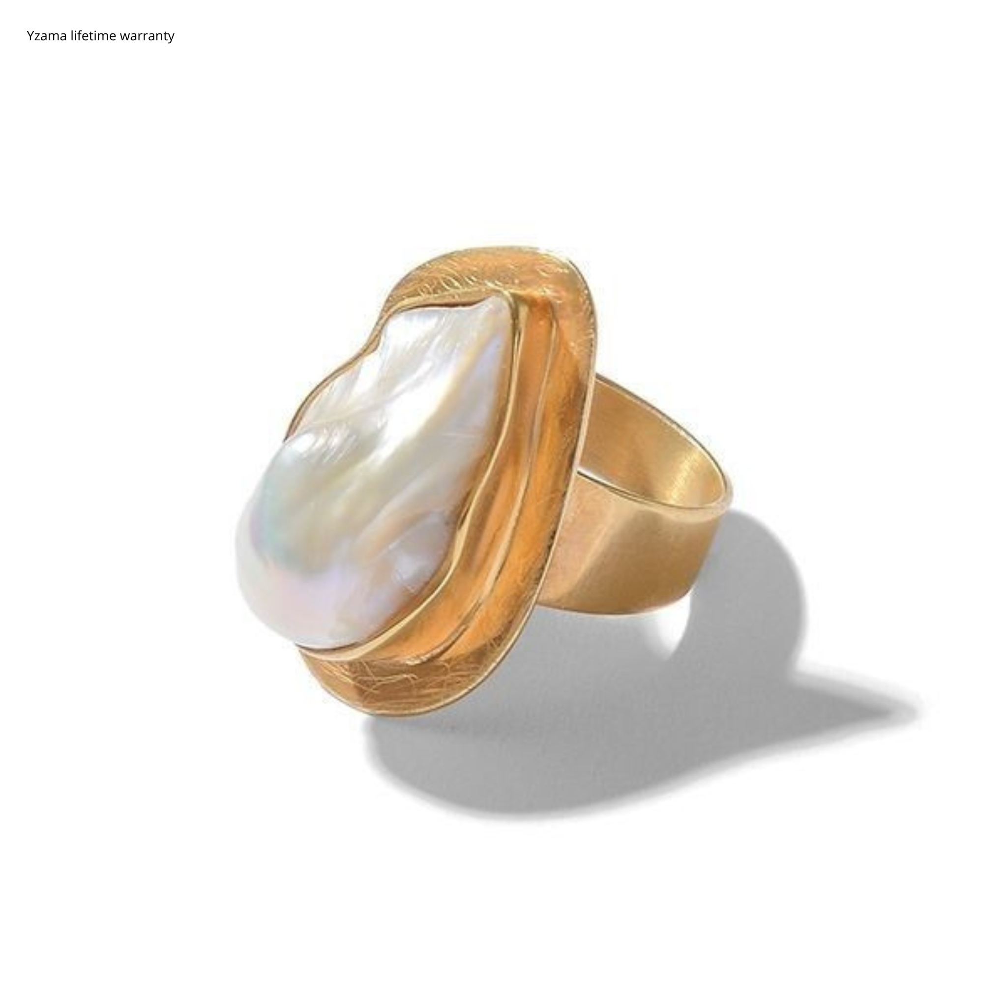 Sculptural Ring with Natural Pearl