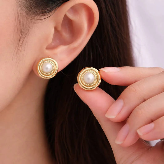 Colorful Pearl Stud Earrings