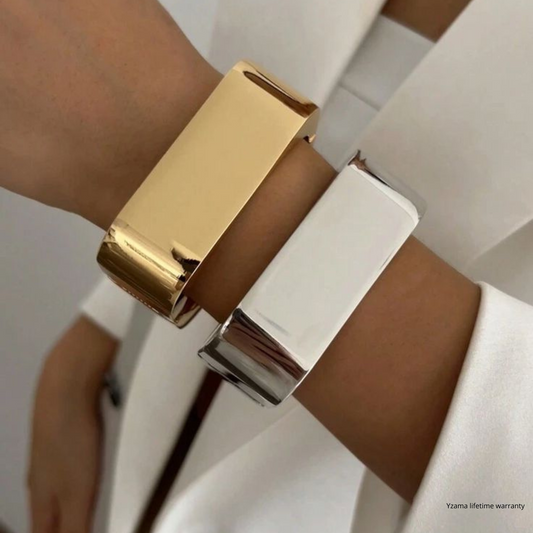 Duo Sculptural Stainless Steel Bracelet – Yzama